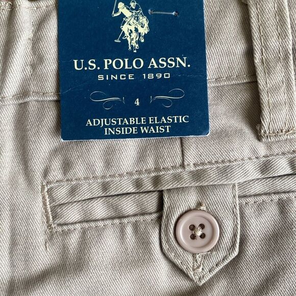 U.S. Polo Assn. Girls Skinny Khaki Pants Size 4 Adjustable Waist 18” Inseam NWT - Picture 6 of 7